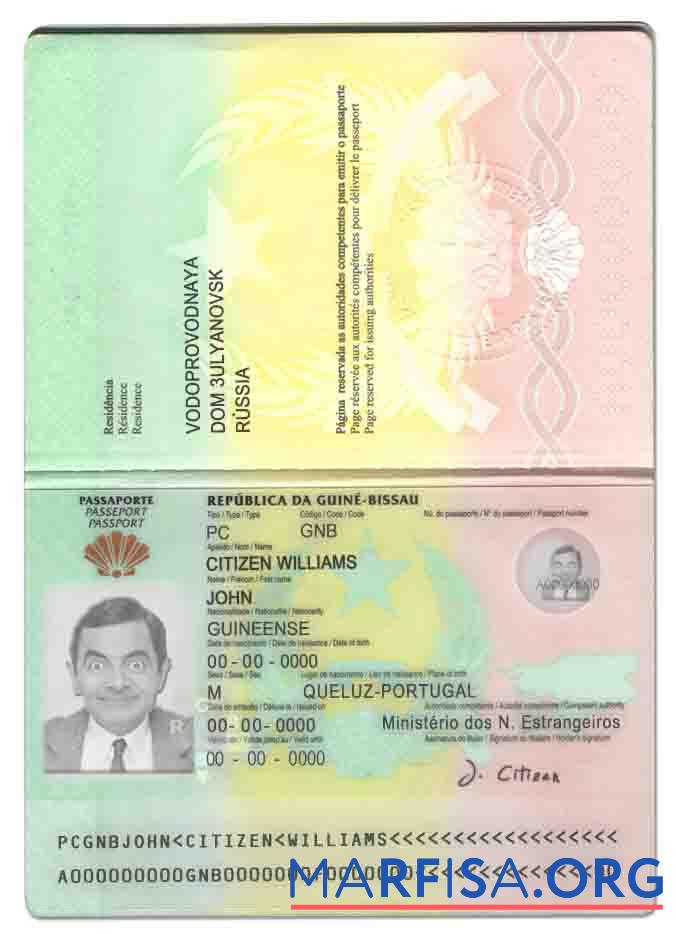 Printable Guinea Bissau passport example